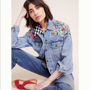 Anthropologie Levi Embroidered Jacket